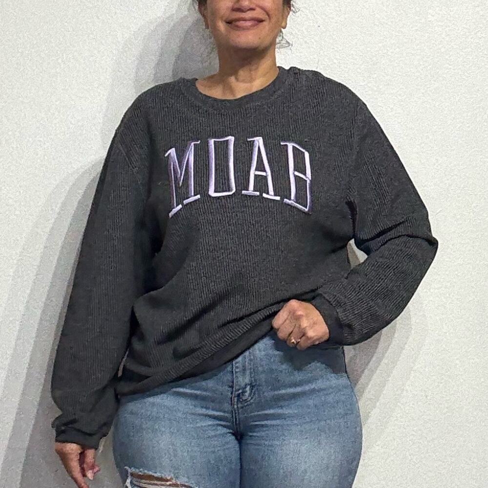 MV Sport Gray Moar Oversized Crewneck Sweater Sz L